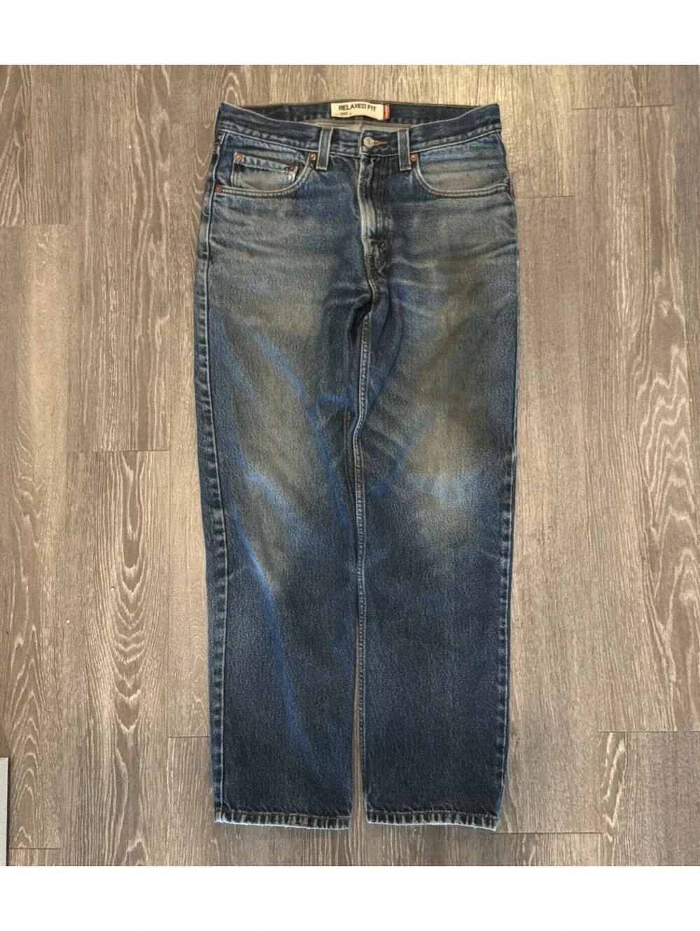 Levi's 550 Jeans Mens 33x32 Relaxed Fit Stretch Flex 5-Pocket Denim Dark Blue